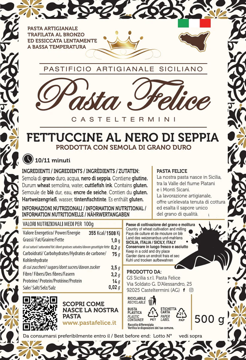 Fettuccine su sepijų rašalu
